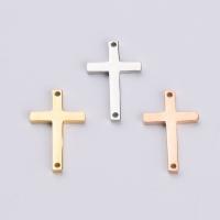 Stainless Steel Cross Pendants, plated, fashion jewelry & double-hole, more colors for choice, 11x18mm, Hole:Approx 1mm, 10PCs/Bag, Sold By Bag