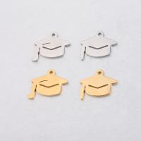 Stainless Steel Pendants, 304 Stainless Steel, doctorial hat, plated, fashion jewelry & different styles for choice, more colors for choice, 16x20mm, Hole:Approx 1.6mm, 10PCs/Bag, Sold By Bag