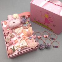 Cloth Hair Jewelry Set hair clip & hair jewelry elastic Gift box package & for children Sold By Box