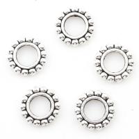 Perles intercalaires en alliage de zinc, Plaqué de couleur d'argent, 9x9x2mm, Trou:Environ 6mm, 2sacsvalises/lot, 1250PC/sac, Vendu par lot