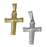 Stainless Steel Cross Pendants, plated, more colors for choice, 14x20x3mm, Hole:Approx 3x4mm, Sold By PC