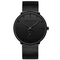 Men Wrist Watch Stainless Steel Chinese watch movement for man & waterproof gun black plated Approx 9.45 Inch  Sold By PC