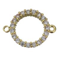 Brass Jewelry Connector micro pave cubic zirconia & 1/1 loop gold nickel lead & cadmium free Approx 1mm Approx Sold By Lot