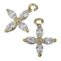 Cubic Zirconia Brass Pendants with cubic zirconia gold nickel lead & cadmium free Approx 1mm Approx Sold By Lot