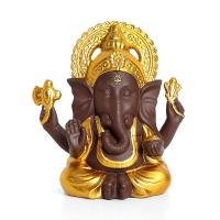 Porcelain Craft Decoration, Elephant, for home and office & portable, golden, nickel, lead & cadmium free, 90x113mm, Sold By PC