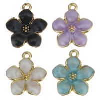 Tibetan Style Flower Pendants, plated, enamel, more colors for choice, nickel, lead & cadmium free, 15x17x3mm, Hole:Approx 1.5mm, 50PCs/Lot, Sold By Lot