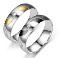 Cubic Zirconia nerezové prst prsten, Nerez, á, unisex & různé velikosti pro výběr & se zirkony, více barev na výběr, 6mm, Prodáno By PC