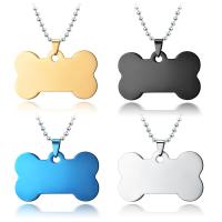 Stainless Steel Tag, Dog Bone, plated, different size for choice, more colors for choice, Hole:Approx 0.8mm, Sold By PC