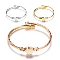 Stainless Steel Cuff Bangle, plated, Adjustable & fashion jewelry & for woman, more colors for choice, 63mm, Inner Diameter:Approx 63mm, Sold By Strand