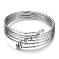 Stainless Steel Cuff Bangle, plated, fashion jewelry & for woman, original color, 55mm, Inner Diameter:Approx 55mm, Sold By Strand
