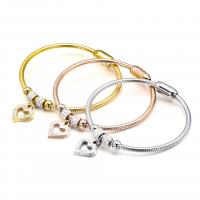 Stainless Steel Bangle plated fashion jewelry & for woman & with rhinestone 3mmuff0c62mm Inner Approx 62mm Sold By Strand