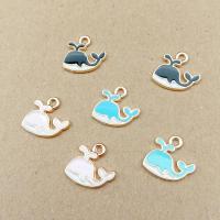 Tibetan Style Animal Pendants, Whale, plated, enamel, more colors for choice, nickel, lead & cadmium free, 13x13mm, Hole:Approx 2mm, 20/Bag, Sold By Bag