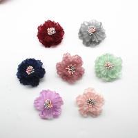 Cloth Hair Clip Brooch Findings, Flower, plated, fashion jewelry, more colors for choice, 40mm, 50/Lot, Sold By Lot
