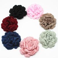 Cloth Hair Clip Brooch Findings, Flower, plated, DIY, more colors for choice, 80mm, 50/Lot, Sold By Lot