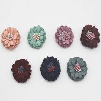 Fiber Hair Clip Brooch Findings, Flower, plated, DIY, more colors for choice, 32mm, Hole:Approx 2mm, 20/Lot, Sold By Lot