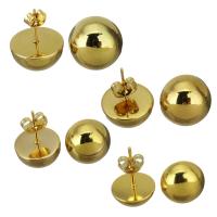 Edelstahl Ohrringe, goldfarben plattiert, verschiedene Größen vorhanden & für Frau, 12PaarePärchen/Menge, verkauft von Menge