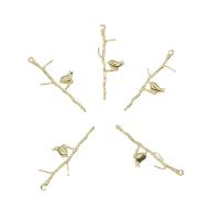 Brass Jewelry Connector, Branch, gold color plated, 1/1 loop, nickel, lead & cadmium free, 12x33mm, Hole:Approx 0.5mm, 80PCs/Bag, Sold By Bag