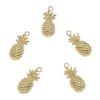 Brass Jewelry Pendants, Pineapple, gold color plated, nickel, lead & cadmium free, 15x6mm, Hole:Approx 1mm, 50PCs/Bag, Sold By Bag