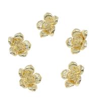 Brass Jewelry Connector, Flower, gold color plated, 1/1 loop, nickel, lead & cadmium free, 13x13mm, Hole:Approx 1mm, 50PCs/Bag, Sold By Bag
