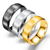 Titanium Steel Finger Ring, plated, different size for choice & for man, more colors for choice, 8mm, 10PCs/Lot, Sold By Lot