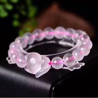 Rose Quartz Bracelet Fox polished fashion jewelry & for woman pink Sold Per Approx 6 Inch Strand