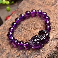 Amethyst Bracelet, Fabulous Wild Beast, polished, different size for choice & for woman, purple, 32x13x17mm, Sold By Strand