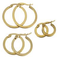 Acier inoxydable Levier Retour Earring, Placage de couleur d'or, normes différentes pour le choix & pour femme, 12pairescouple/lot, Vendu par lot