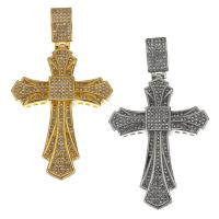 Stainless Steel Cross Pendants, plated, with rhinestone, more colors for choice, 41.50x58x8mm, Hole:Approx 6x11mm, Sold By PC