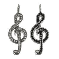 Stainless Steel Pendants Music Note & with rhinestone original color Approx 3.5mm Sold By PC
