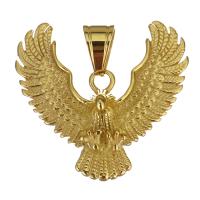 Stainless Steel Animal Pendants, Eagle, gold color plated, 38x36x10mm, Hole:Approx 7x8.5mm, Sold By PC