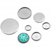 Stainless Steel Cabochon Setting, plated, different size for choice, original color, 100PCs/Bag, Sold By Bag