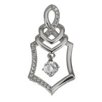 Stainless Steel Pendants, with rhinestone, original color, 24x48x7mm, Hole:Approx 3x9mm, Sold By PC