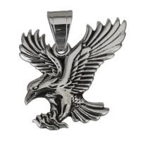Stainless Steel Animal Pendants, Eagle, blacken, 30x35x2mm, Hole:Approx 7x7.5mm, Sold By PC