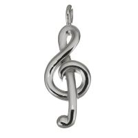 Stainless Steel Pendants, Music Note, original color, 13x36.50x6mm, Hole:Approx 3.5mm, Sold By PC