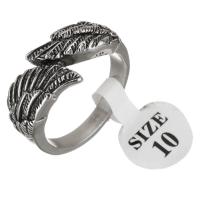 Hombres de acero inoxidable anillo del dedo, Ala, para hombre & ennegrezca, 11.50mm, agujero:aproximado 5x7.5mm, tamaño:10, Vendido por UD