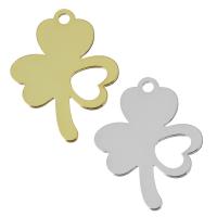 Stainless Steel Pendants Three Leaf Clover plated Approx 1.5mm Sold By Lot