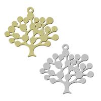Stainless Steel Pendants, Tree, plated, more colors for choice, 30x29x1mm, Hole:Approx 1.5mm, 60PCs/Lot, Sold By Lot