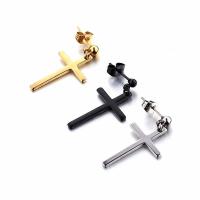 Stainless Steel Drop Earring Cross plated fashion jewelry & Unisex Sold By Lot