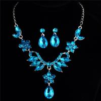 Zinc Alloy Jewelry Sets earring & necklace platinum color plated twist oval chain & for woman & with rhinestone nickel lead & cadmium free Length Approx 12.21 Inch Sold By Set