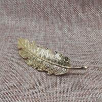 Hair Barrettes Zinc Alloy Feather plated Korean style & for woman nickel lead & cadmium free 920mm Sold By Lot