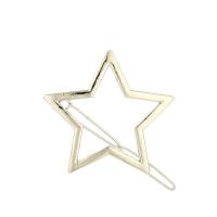Hair Clip Zinc Alloy Star plated for woman & hollow nickel lead & cadmium free 49mm Sold By Lot