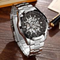 Men Wrist Watch, Tibetan Style, with Organic Glass & Stainless Steel, stainless steel watch band clasp, plated, Life water resistant & for man, more colors for choice, 42x14mm, Length:Approx 9.4 Inch, Sold By PC