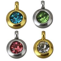 Stainless Steel Pendants, plated, different styles for choice & with rhinestone, more colors for choice, 6.50x9x3.50mm, Hole:Approx 2mm, 10PCs/Lot, Sold By Lot