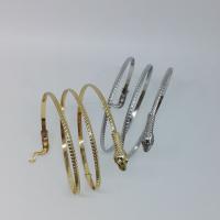 Zinc Alloy Bangle Snake plated adjustable & for woman nickel lead & cadmium free Inner Approx 50mm Sold By Lot