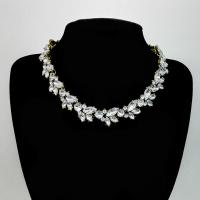Zinc Alloy smykker halskæde, forgyldt, for kvinde & med rhinestone, flere farver til valg, nikkel, bly & cadmium fri, 20mm, Solgt Per Ca. 16.93 inch Strand