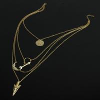 Tibetan Style Necklace, with 7cm extender chain, gold color plated, multilayer & oval chain & for woman, nickel, lead & cadmium free, Length:Approx 15.35 Inch, Approx 19.69 Inch, Approx 23.23 Inch, Approx 25.60 Inch, 5Strands/Lot, Sold By Lot
