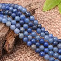 Natural Aventurine Beads, Blue Aventurine, Round, polished, DIY & different size for choice & frosted, blue, Sold Per Approx 15 Inch Strand