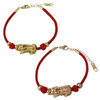 Bijoux bracelet en acier inoxydable, avec corde en nylon, avec 1.5Inch chaînes de rallonge, Placage, pour femme, plus de couleurs à choisir, 23x10mm,4x5mm,3mm, Vendu par Environ 7 pouce brin