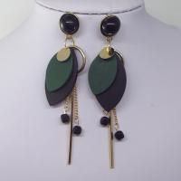 Zinc Alloy Drop Earrings with Wood gold color plated Korean style & for woman nickel lead & cadmium free Sold By Lot