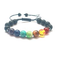 Gemstone Bracelets, Energy Stone, with Gemstone, plated, Unisex & adjustable, more colors for choice, Sold Per 7.5 Inch Strand